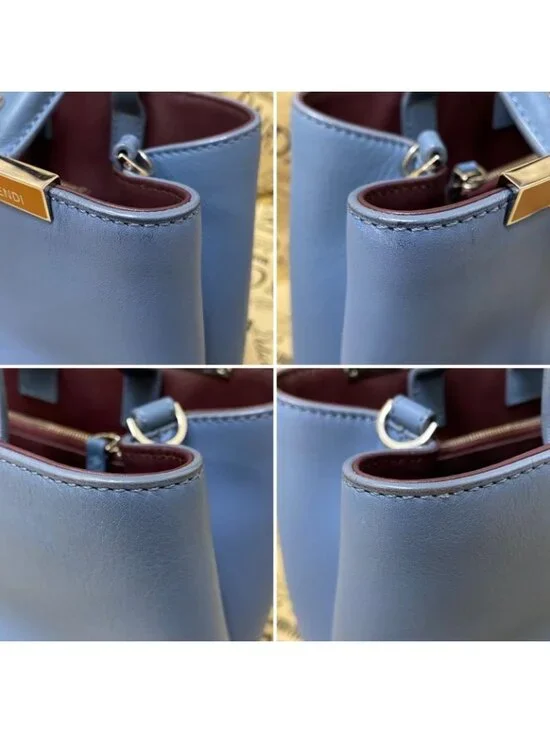 Fendi Handbag Toujour Shoulder Light Blue Formal Travel - Picture 6 of 13